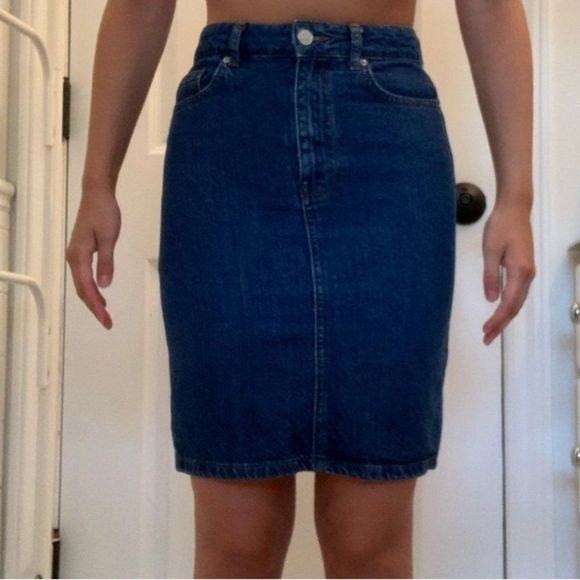 Topshop Moto denim pencil skirt, size 25 waist - Picture 2 of 4